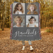 Grandkids Make Life Grand Photo Collage Gris