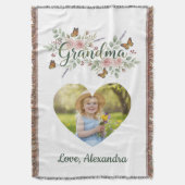 Couverture Grandma Gift - Floral Photo (devant Vertical)