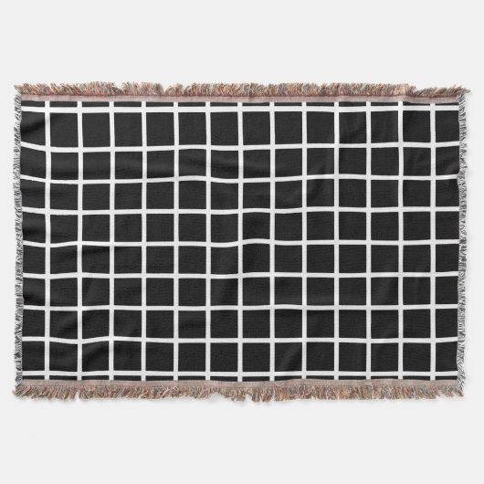 Couverture Gras Motif Grille noire et blanche (Devant)