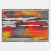 Couverture Gras Noir Rouge & Jaune Art Moderne Abstrait (Devant)