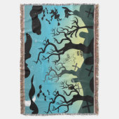 Couverture Graveyard noir, aqua, jaune Halloween (devant Vertical)