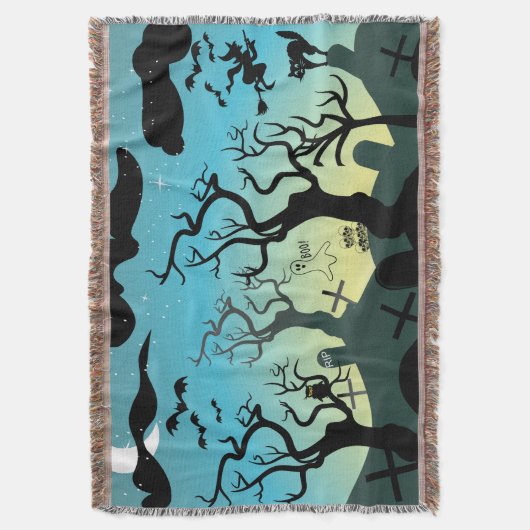 Couverture Graveyard noir, aqua, jaune Halloween (devant Vertical)