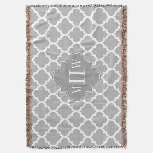 Couverture Gray White Moroccan #5 Gray 3 Monogram initial (devant Vertical)