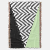 Couverture Gray Zigzag, Gray Chevron, Zigzag Pattern, Mint (devant Vertical)