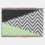 Couverture Gray Zigzag, Gray Chevron, Zigzag Pattern, Mint (Devant)