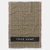 Couverture Grec Meander Key Brown, Votre Nom, Personnaliser (devant Vertical)