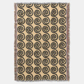 Couverture Grec Meander Key Waves Motif Brown (devant Vertical)