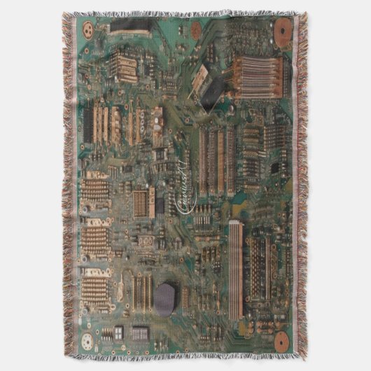 Couverture Green & Cooper Circuit Board Cotton Thon Blanket (devant Vertical)