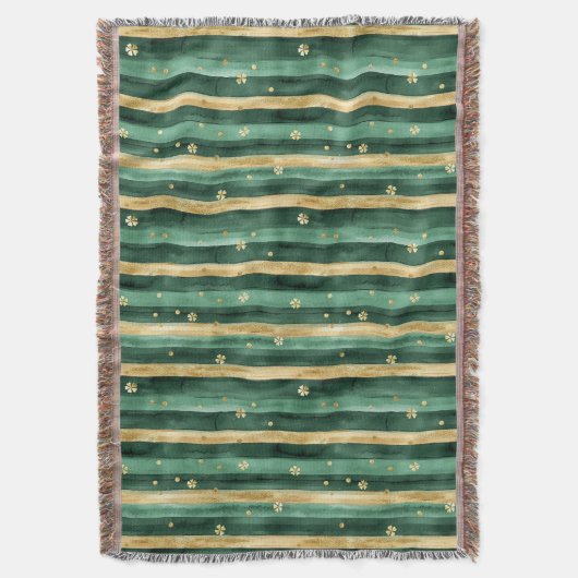 Couverture Green Gold Shamrock St. Patrick's Day Stripes (devant Vertical)