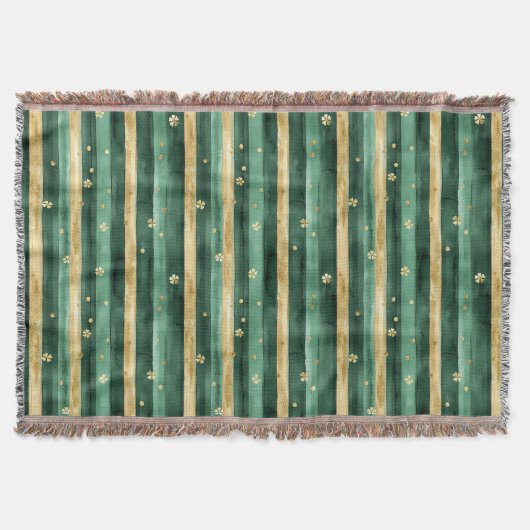 Couverture Green Gold Shamrock St. Patrick's Day Stripes (Devant)