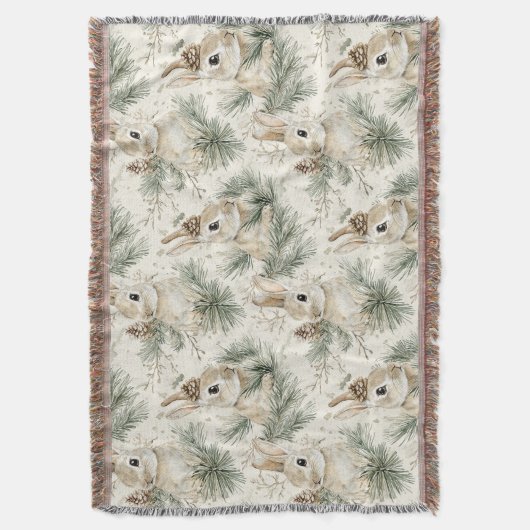 Couverture Green Pine Cones Bunny Rabbits Christmas (devant Vertical)