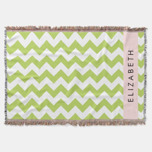 Couverture Green Zigzag, Green Chevron, Votre Nom (Devant)