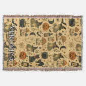 Couverture Grenouille Halloween Vintage Impression Nom Comple (Devant)