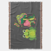 Couverture grenouille mignonne, champignons et papillon (devant Vertical)