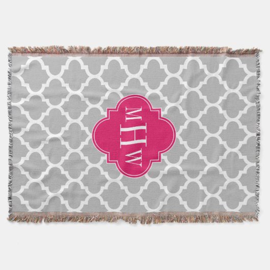 Couverture Grey Whats Marocain #5 Framboise 3 Monogramme init (Devant)