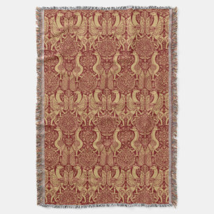 Couverture Griffin Médiéval vintage Et Motif Peacock