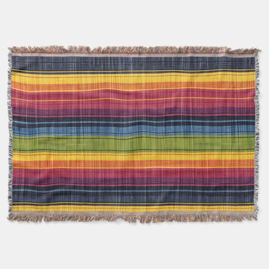 Couverture Grille colorée Faux Denim Texture