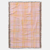Couverture Grille mignonne Lignes Motif Pastel rose et orange (devant Vertical)