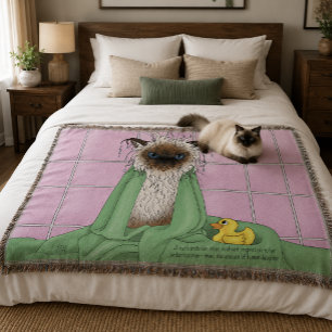 Couverture Grincheux bain temps Himalayen siamois chat drôle