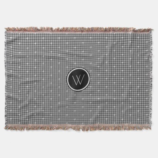 Couverture Gris avec Houndstooth Accentuation Argent Lance Bl (Devant)