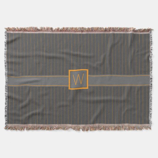 Couverture Gris avec poupée à rayures orange (Devant)