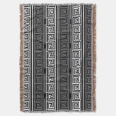 Couverture Gris Blanc Noir Clé grecque Fret Motif Design (devant Vertical)