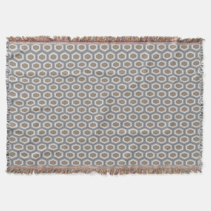 Couverture Gris de brun de motif d'hexagone de tortue