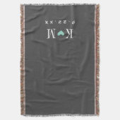 Couverture Gris et aqua Mariage moderne Monogramme (devant Vertical)