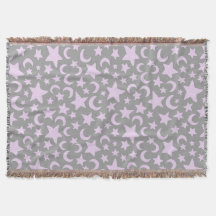 Gris et pastel Violet Etoiles et lunes