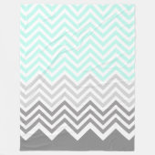 couverture gris turquoise chevron (Devant)