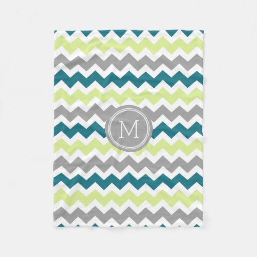 Couverture grise de monogramme de motif de Chevron (Devant)