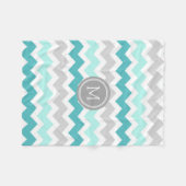 Couverture grise de monogramme de motif de Chevron (Devant (Horizontal))