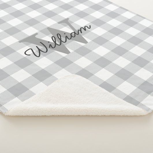 Couverture grise de motif de plaid (3/4)