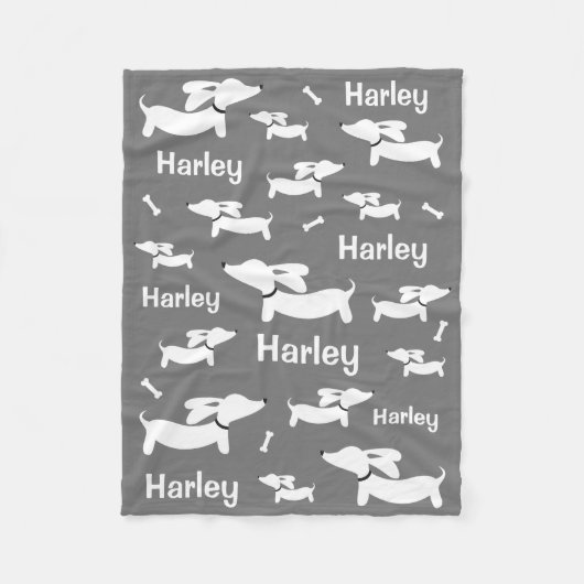 Couverture grise personnalisée pour chiens plus éc (Devant)