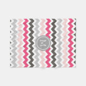 Couverture grise rose de monogramme de motif de (Devant (Horizontal))
