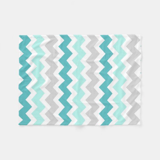 Couverture grise turquoise de motif de Chevron (Devant (Horizontal))