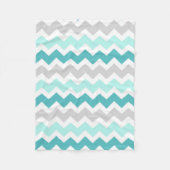 Couverture grise turquoise de motif de Chevron (Devant)