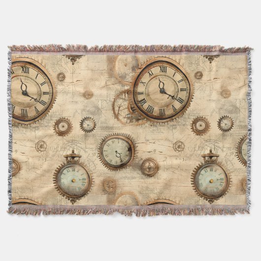 Couverture Grunge Rustic Steampunk Horloge (6) (Devant)