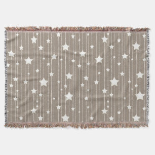 Couverture Guirlande d'étoiles naturelles beige et blanc