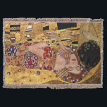 Couverture Gustav Klimt : Le baiser (détail)<br><div class="desc">Une couverture classique avec du charme de jet comportant un couple romantique partageant un baiser,  peint par le peintre symboliste autrichien Gustav Klimt.</div>