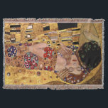 Couverture Gustav Klimt : Le baiser (détail)<br><div class="desc">Une couverture classique avec du charme de jet comportant un couple romantique partageant un baiser,  peint par le peintre symboliste autrichien Gustav Klimt.</div>