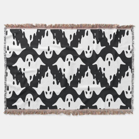 Couverture Halloween Ghost Éffrayant Motif sans couture (Devant)