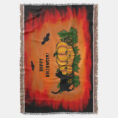 Couverture Halloween heureux, Chat noir, Chat et Citrouille (devant Vertical)