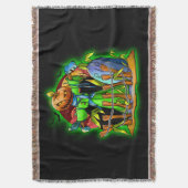 Couverture Halloween Lady Scarecrow Citrouille Head RIP Bats (devant Vertical)