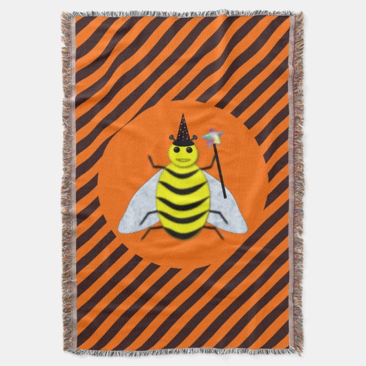 Couverture Halloween Magic Bee Witch Orange et Black Stripes (devant Vertical)