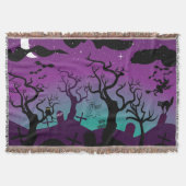 Couverture Halloween noir, violet, turquoise (Devant)