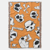 Couverture Halloween Skulls Bones DoodMotif (devant Vertical)
