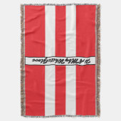 Couverture HAMbyWG - Plaid de jetée Rouge vif et blanc Logo (devant Vertical)