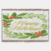 Couverture 'Happy Holidays' Throw Blanket (Devant)