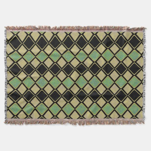 Couverture Harlequin Pattern in Gold, Green, and Black  (Devant)